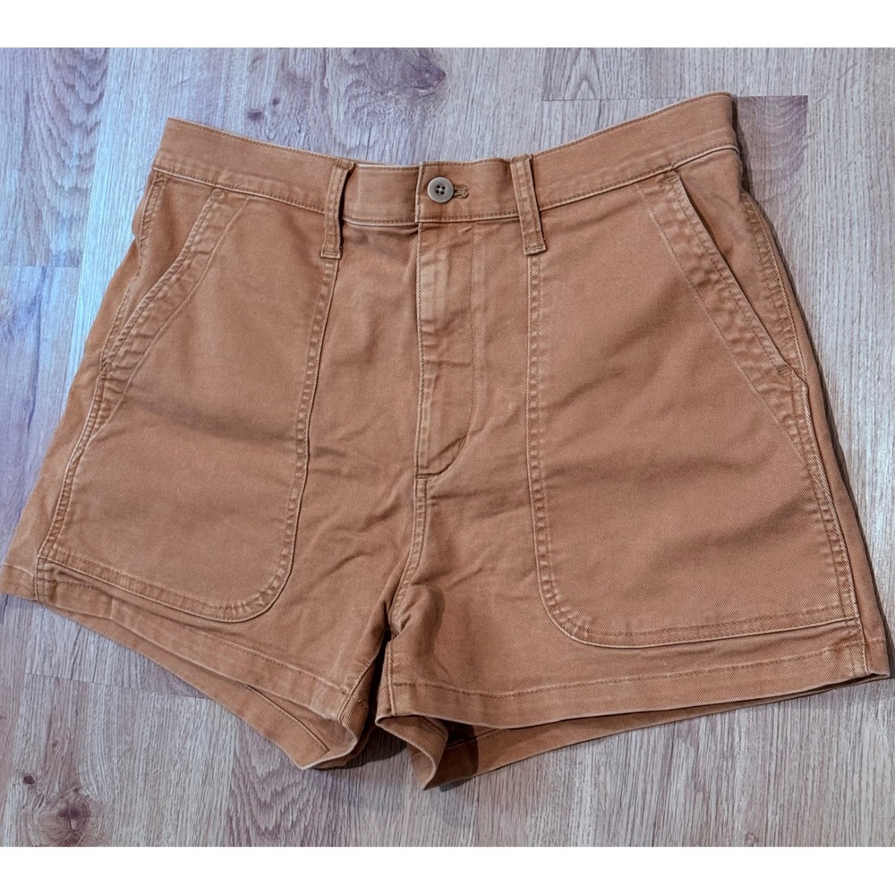 Madewell Women's High-Rise Perfect Vintage Shorts Brown Patch Pocket Size 31
